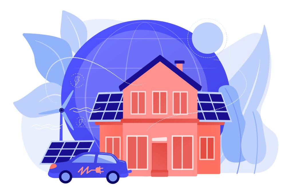 Eco house concept vector illustration. - HEEC Massachusetts