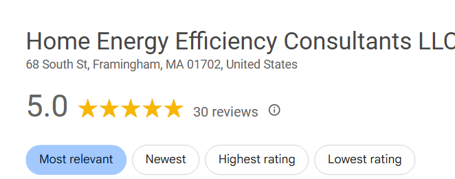 Additional Google reviews screenshot for Home Energy Efficiency Consultants LLC