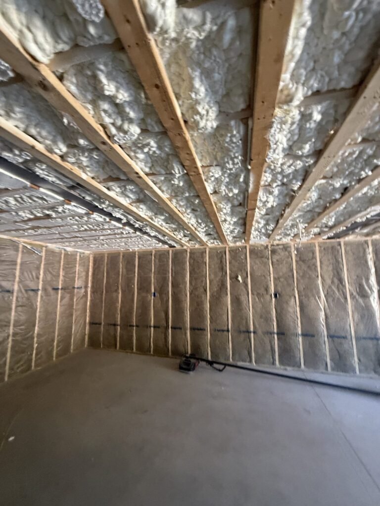 Spray foam ceiling over a long room with insulated walls - spray foam insulation in Somerville, MA